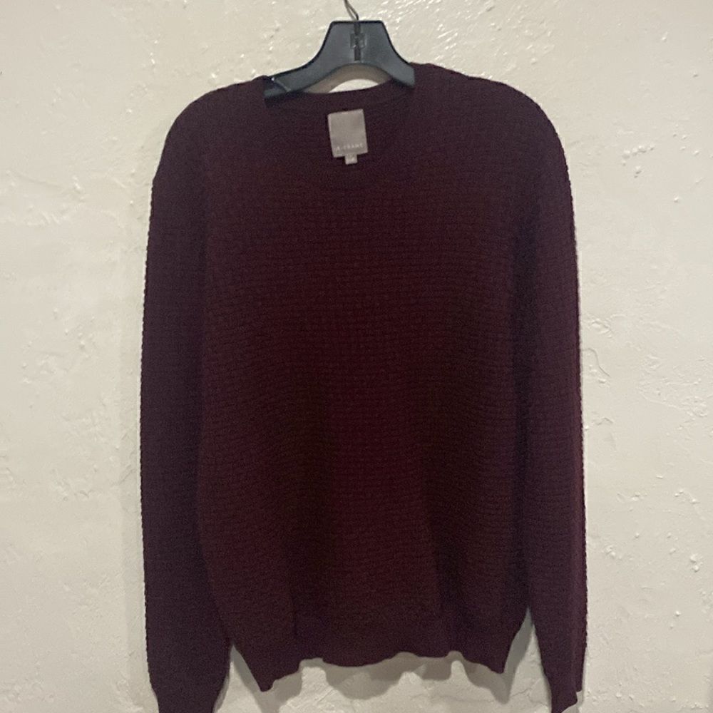 A-Frame Simon Brick Crewneck Sweater Burgundy Size M